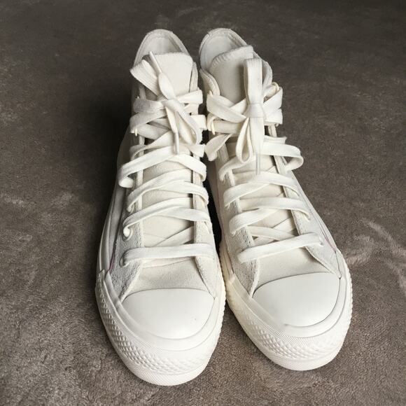 Converse Chuck Taylor All Star Lift platform sneakers white lilac detail Sz 5.5 - Picture 3 of 9